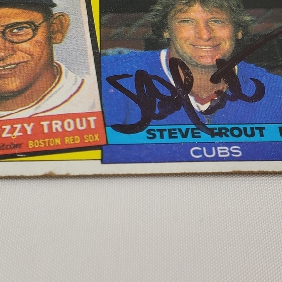 Steve Dizzy Trout Signed Autographed Baseball Card 1985 Topps #142 Red Sox Cubs - Picture 7 of 12